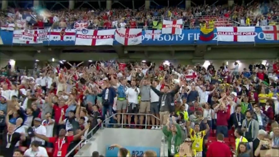 world cup 2018 england fans in stadium