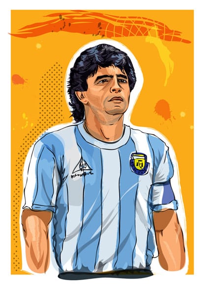 diego maradona illustration by nick oldham
