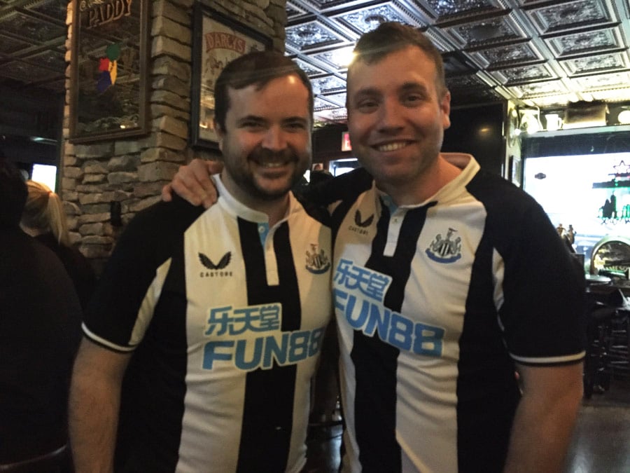 Fergal Titley & Sean Henshaw, nyc based newcastle united supporters
