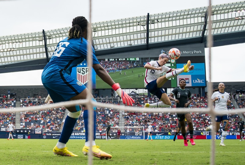 Soccer: International Friendly Soccer-Nigeria at USA | First Touch Megan Rapinoe