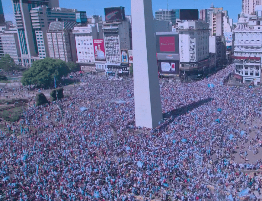 Argentina fans watch the 2022 World Cup final in Buenos Aires
