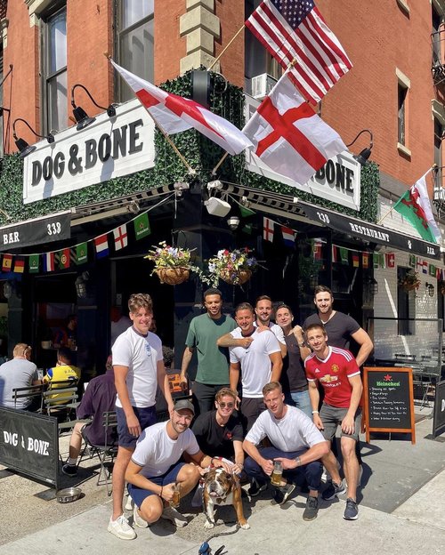 England fans at the Dog & Bone soccer bar in Midtown Manhattan